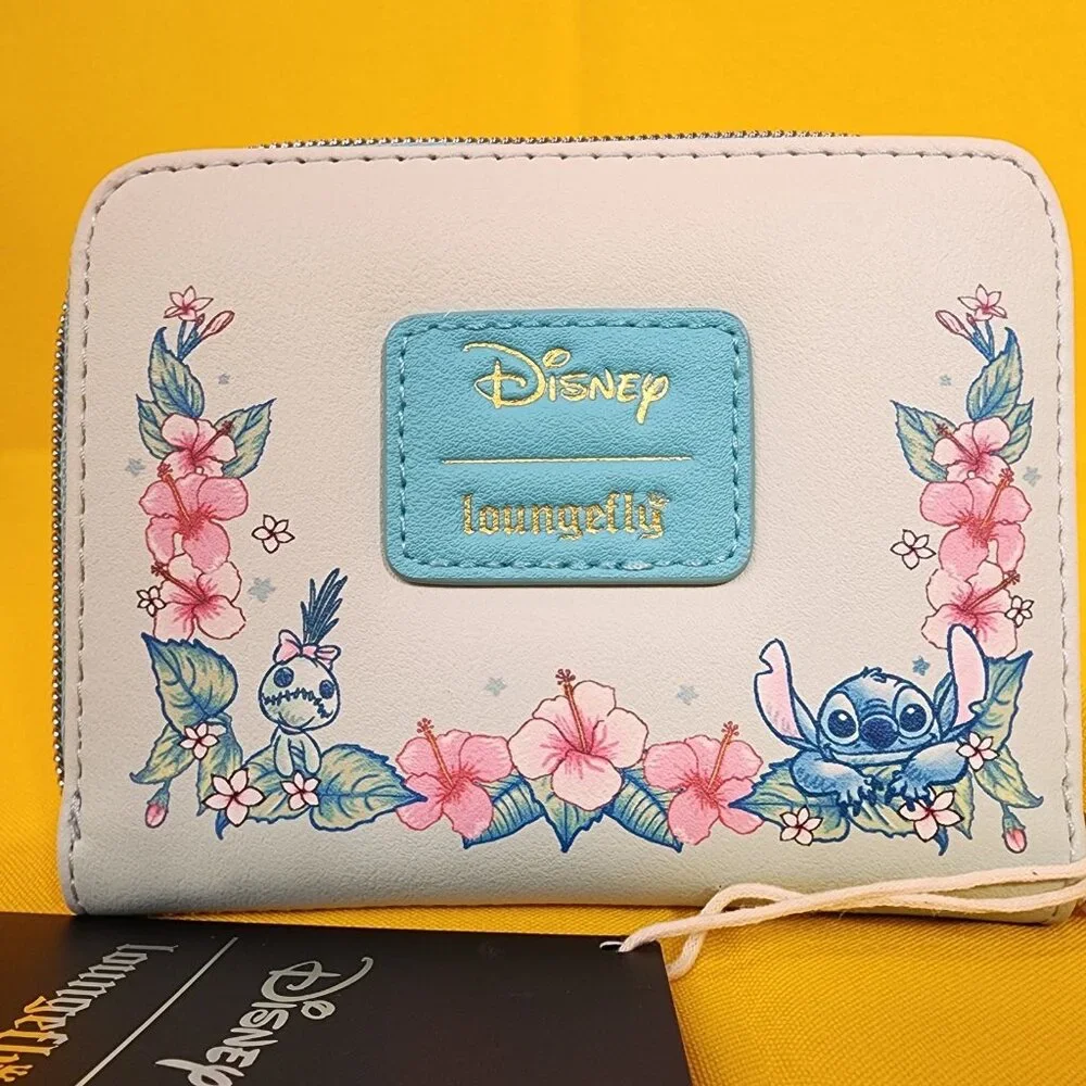Loungefly Disney Lilo and Stitch Scrump Ducks Ducklings Floral Zip Wallet NEW